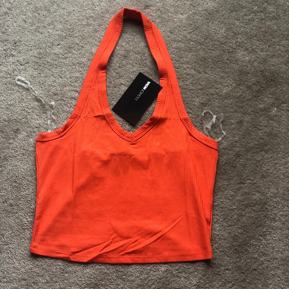 Orange halter top